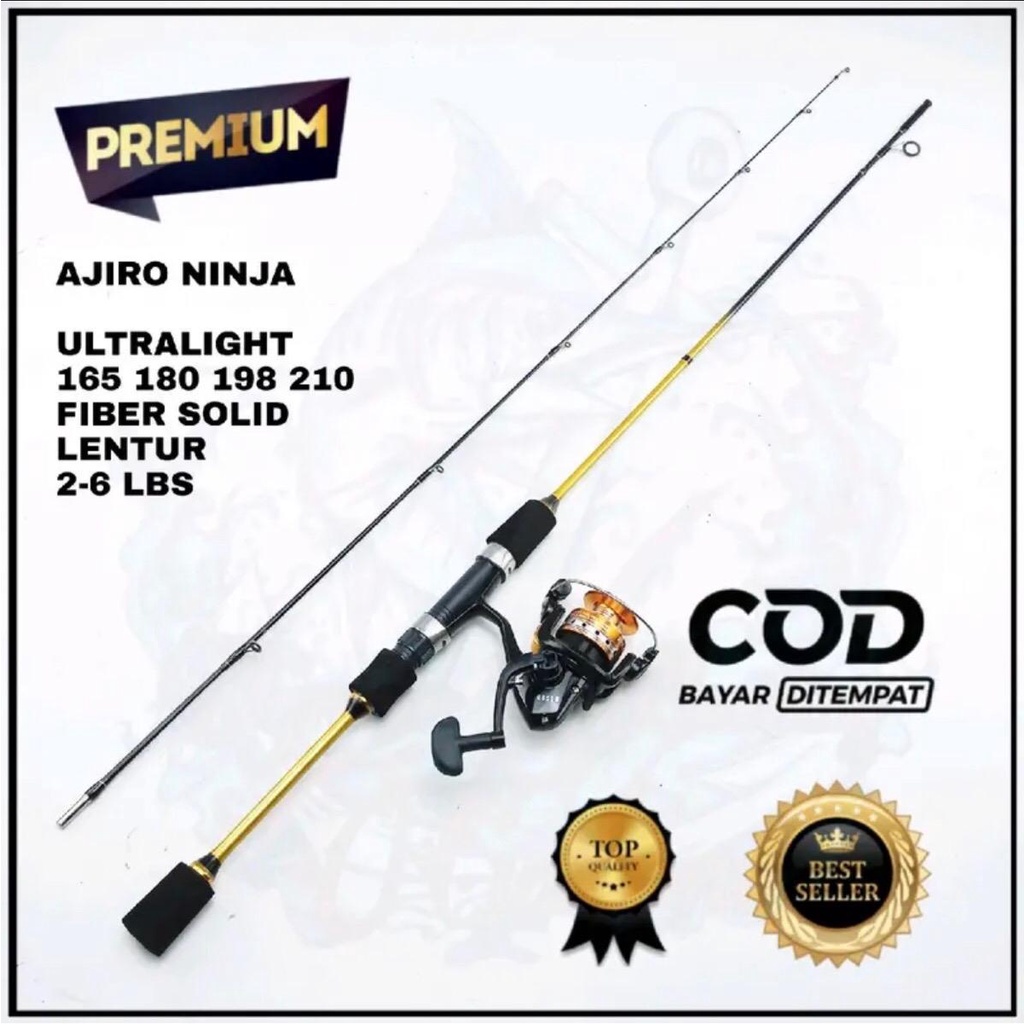 Sepaket Joran UL Ajiro Ninja Golden Rose Dan Reel Daido Simura