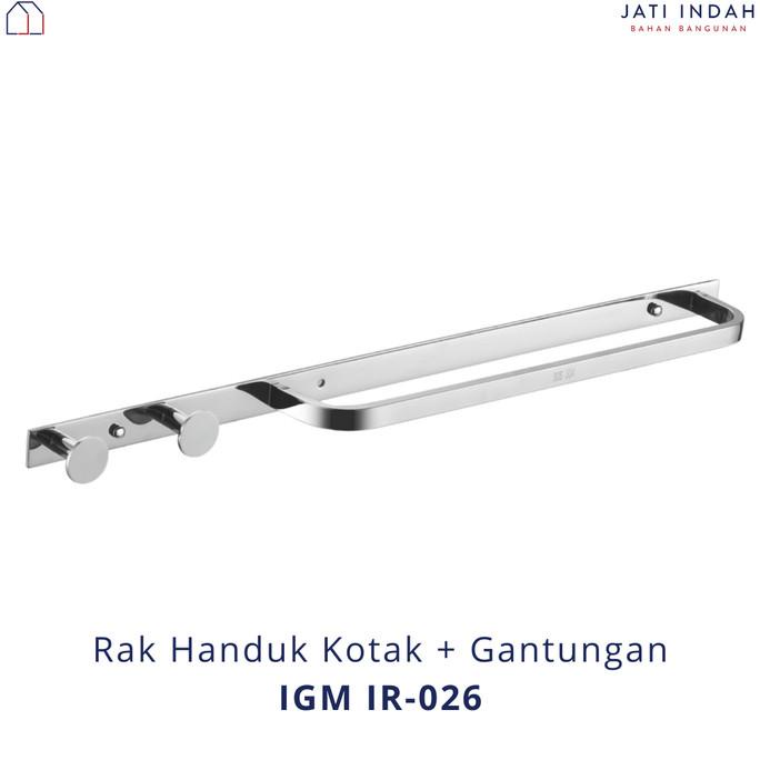 @=@=@=@=] IGM IR-026 Rak Gantungan Handuk Kotak + Capstock Stainless Toilet
