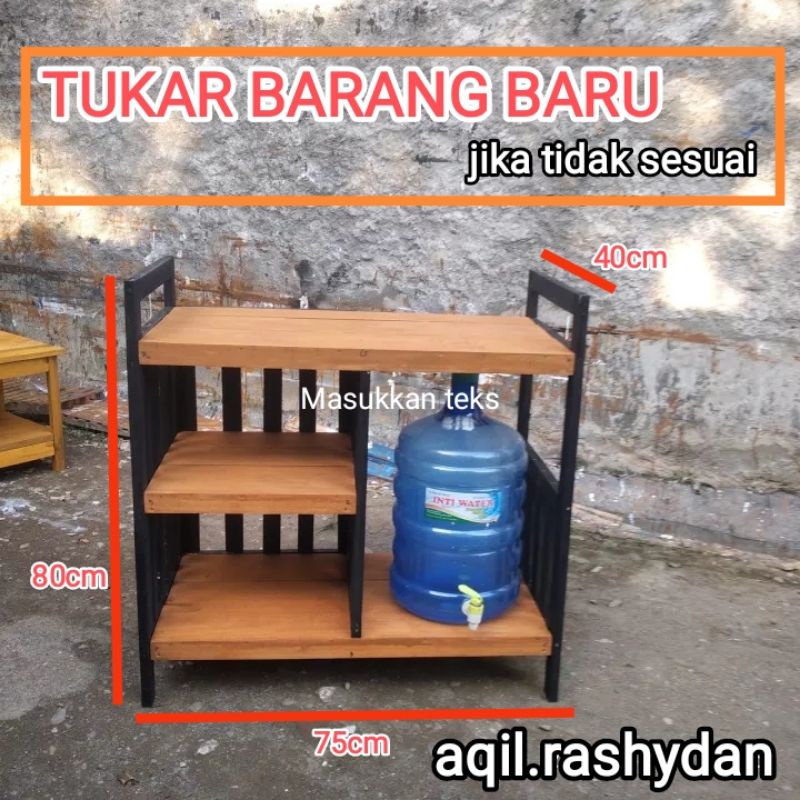 MEJA DAPUR RAK SERBAGUNA KAYU 3 SUSUN