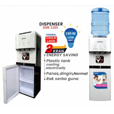 Dispenser DDK 1105 Electro Terbaru &amp; Super Hemat Listrik 3 Kran Panas Dingin Fresh