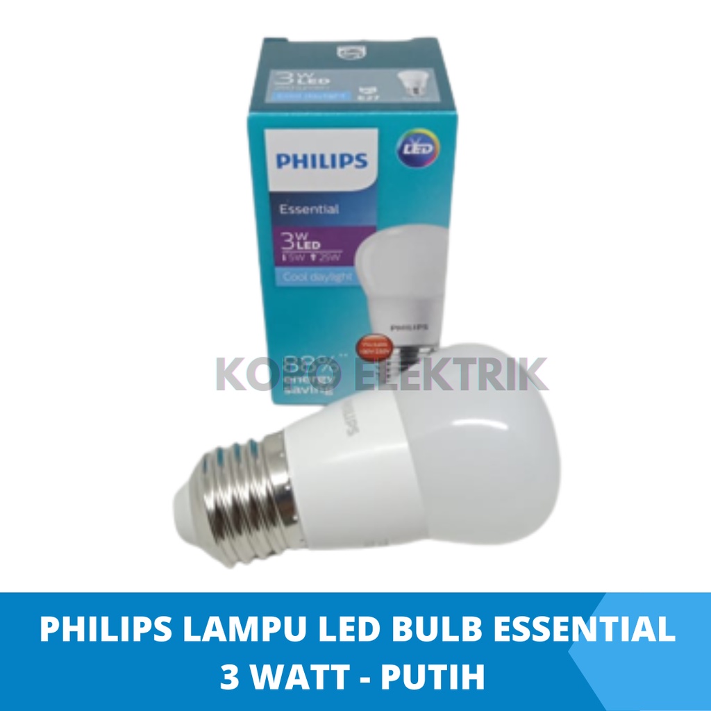 Philips Lampu Bulb LED Essential 3 Watt - Putih