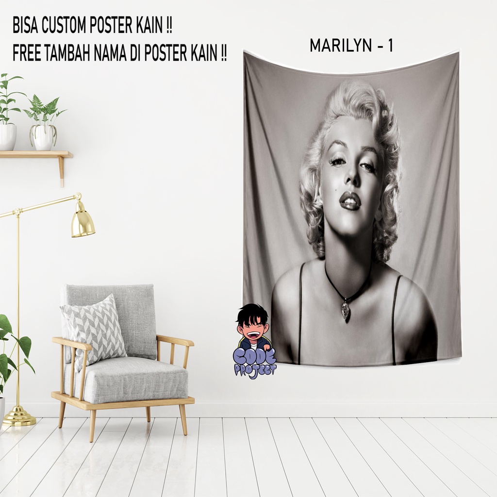 POSTER KAIN MARILYN MONROE - MARILYN MONROE - hiasan dinding kamar - pajangan dinding marilyn monroe