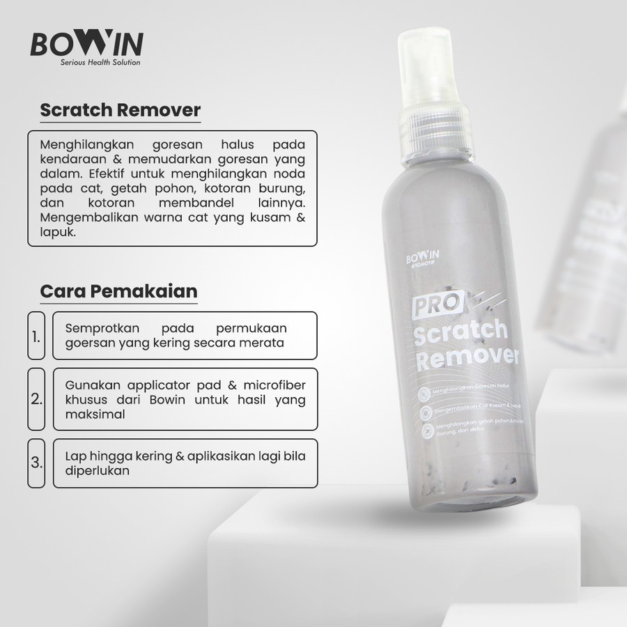 BOWIN Scratch Remover 100mL (Penghilang Baret, Goresan, Noda Mobil &amp; Motor)