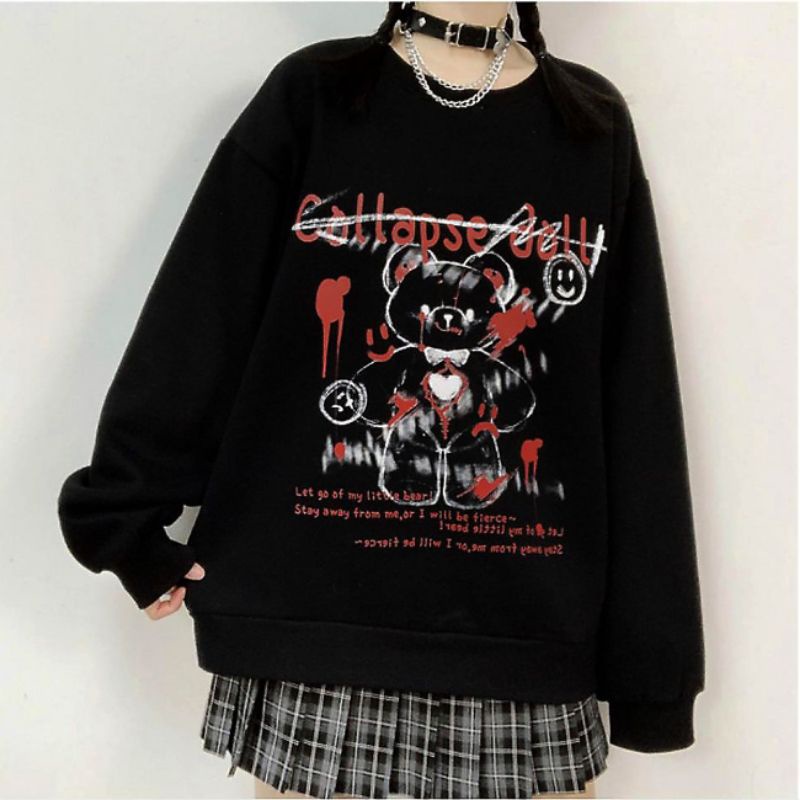 SWEATER WANITA COLLAPSE DOLL FLEECE TEBAL / SWEATER PREMIUM