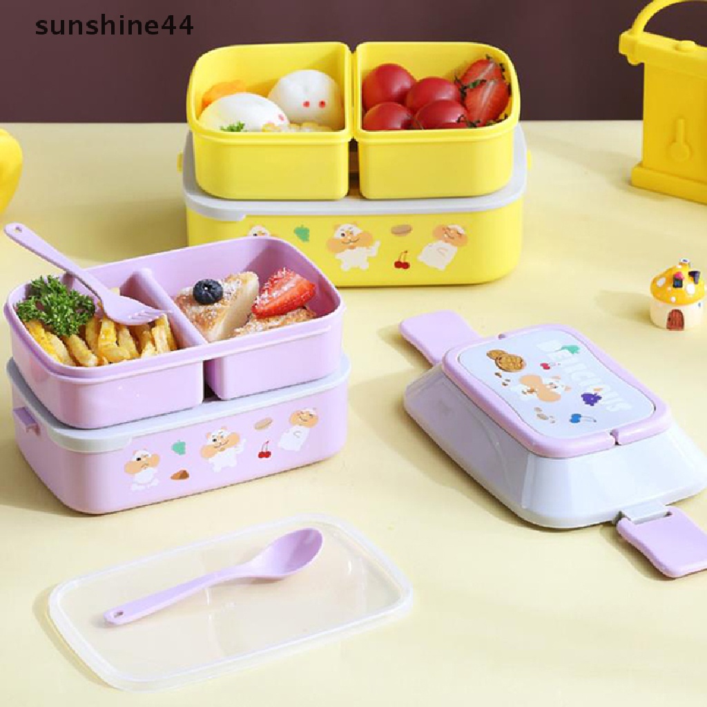 Sunshine Kotak Makan Bento Portable Dengan Sekat Untuk Sekolah