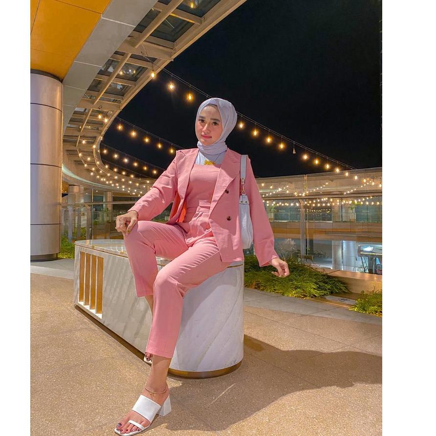 Baru--Michael's Collection - Blazer Wanita + Celana Wanita Hijab Series | One Set Wanita Setelan Wan