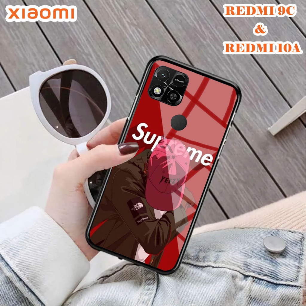 Softcase Glass Kaca REDMI 10A & REDMI 9C - Case Handphone REDMI 10A  REDMI 9C [T12].