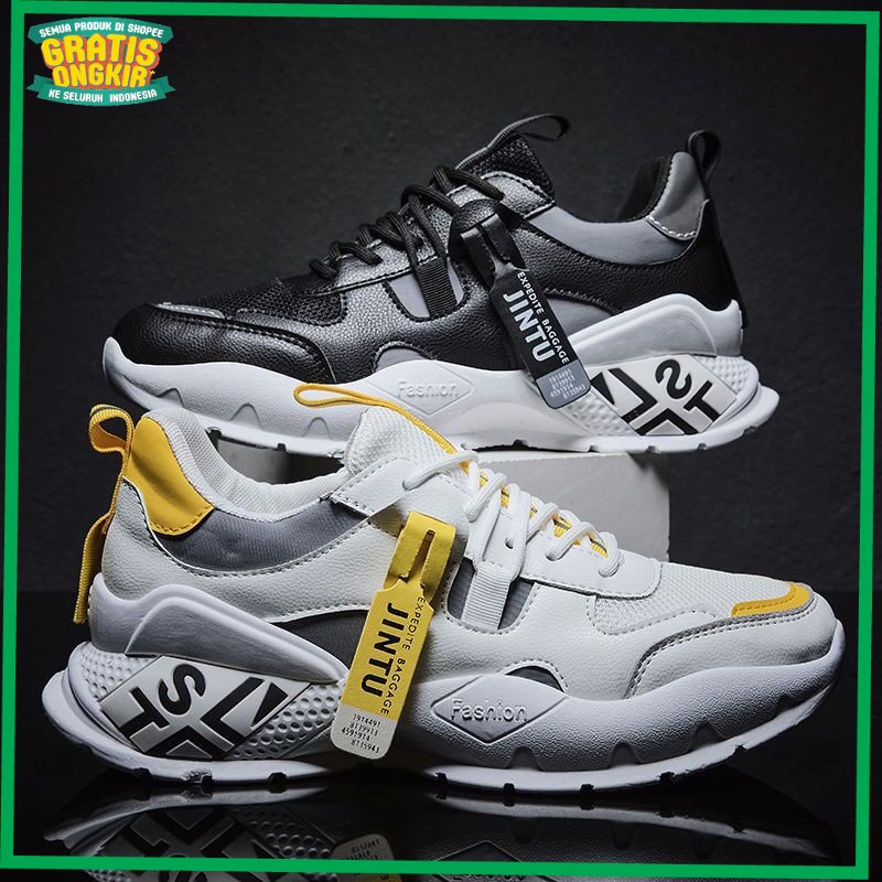 UKURAN SIZE 37 38 39 40 41 42 43 44 45 /BANDOT - Sepatu Sneakers Cowok JINTU SPORT FASHION Termurah