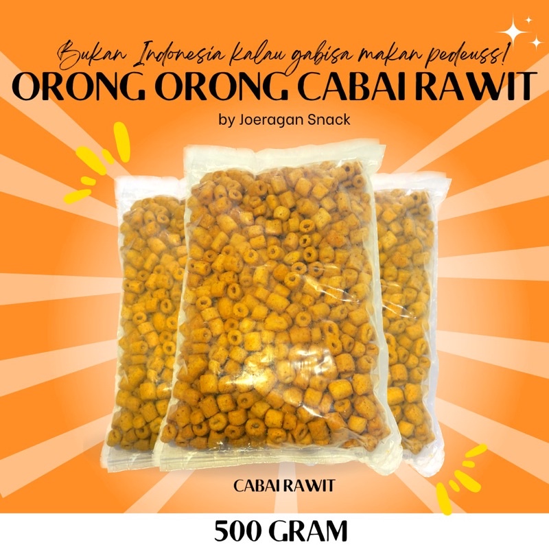 

(500gram) Snack / Snek Orong Orong Cabai Rawit Garing/Rapuh