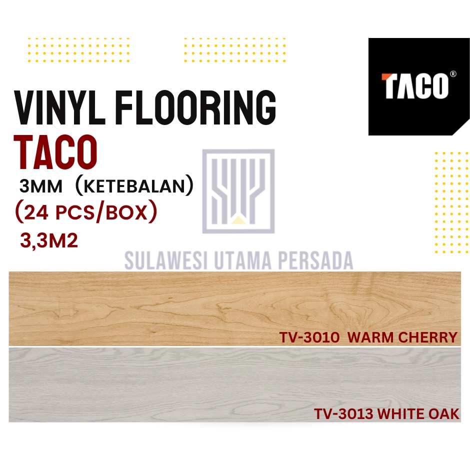 VINYL LANTAI MOTIF KAYU TACO 3MM TACO VINYL