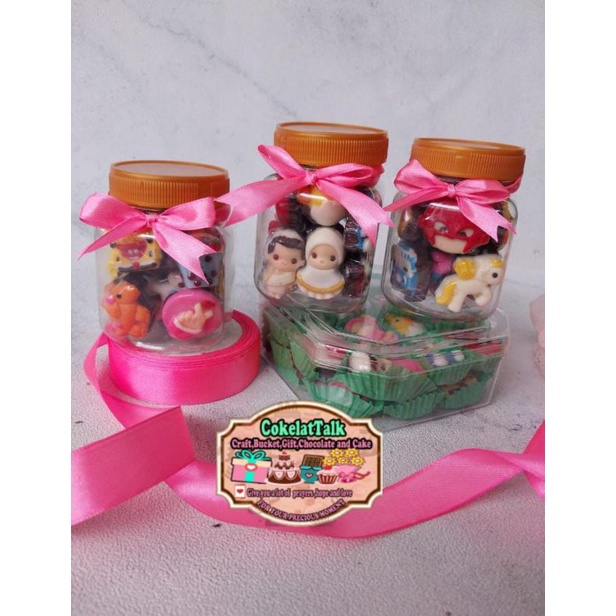 

coklat karakter | kemasan | toples mini jar | mix karakter