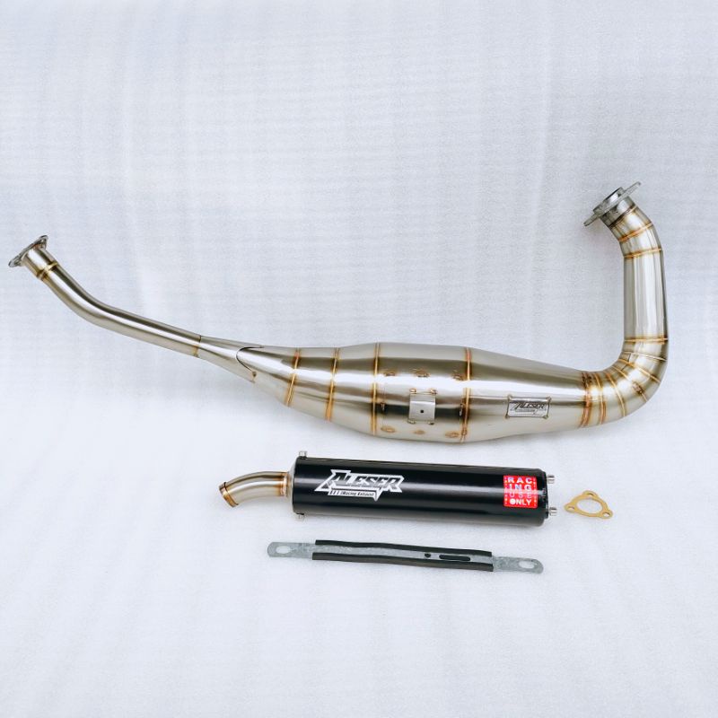 KNALPOT NINJA R SS RR LEHER L STAINLESS ORIGINAL ALESER EXHAUST COPY TYGA