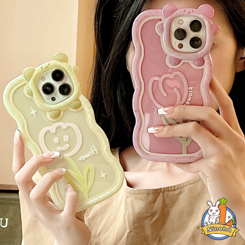 Soft Case Silikon Motif Bunga Kuning Ungu Untuk iPhone 14 13 12 11 Pro Max X Xr Xs Max 7 8 6 6s Plus