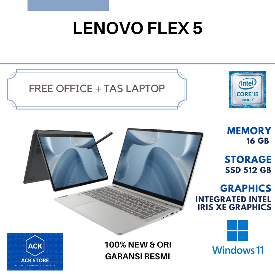 Lenovo Flex 5 29ID 2EID i5-1235U 16GB SSD 512GB W11 OHS