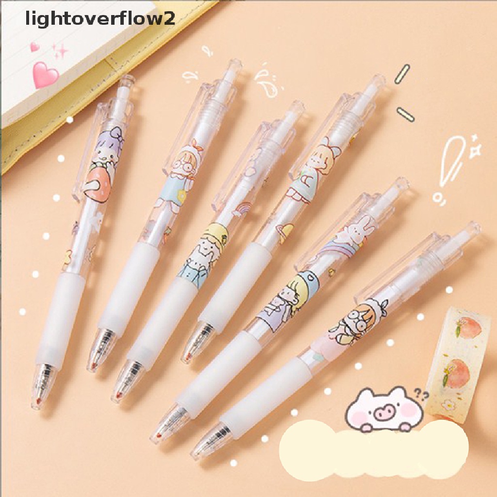 (lightoverflow2) 6pcs Gel Pe 0.5 Kapasitas Besar Cepat Kering Untuk Pelajar / Kantor