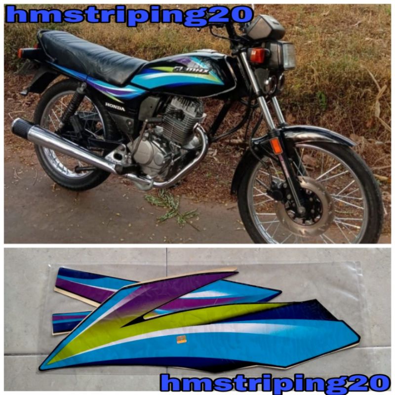 STIKER STRIPING LIS BODI MOTOR HONDA GL MAX TAHUN 2005 BIRU
