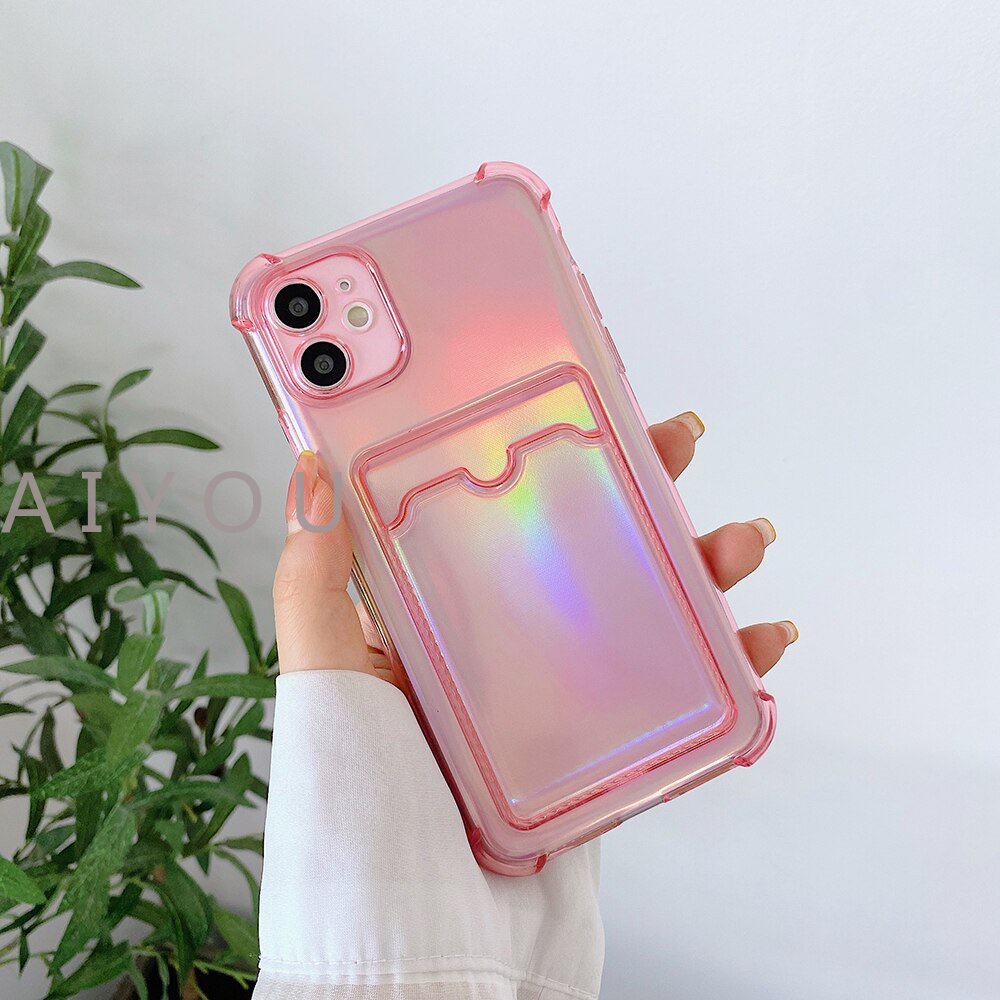 Case Dompet Laser Holder Kartu Untuk iphone 11 12 pro max 7 plus 8 plus Xr XS max 8 plus 7 plus 8 plus Xr XS 11 SE2020