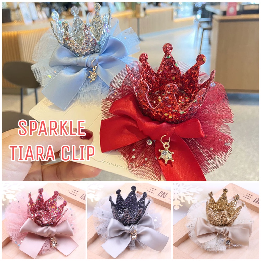 SPARKLE TIARA CLIP JEPIT RAMBUT MAHKOTA FASHION KOREA IMPORT AKSESORIS ULANG TAHUN PRINCES