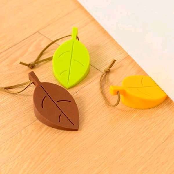 Penahan Pintu Door Stopper bentuk daun Bahan Silikon Pengganjal Ganjalan Pintu