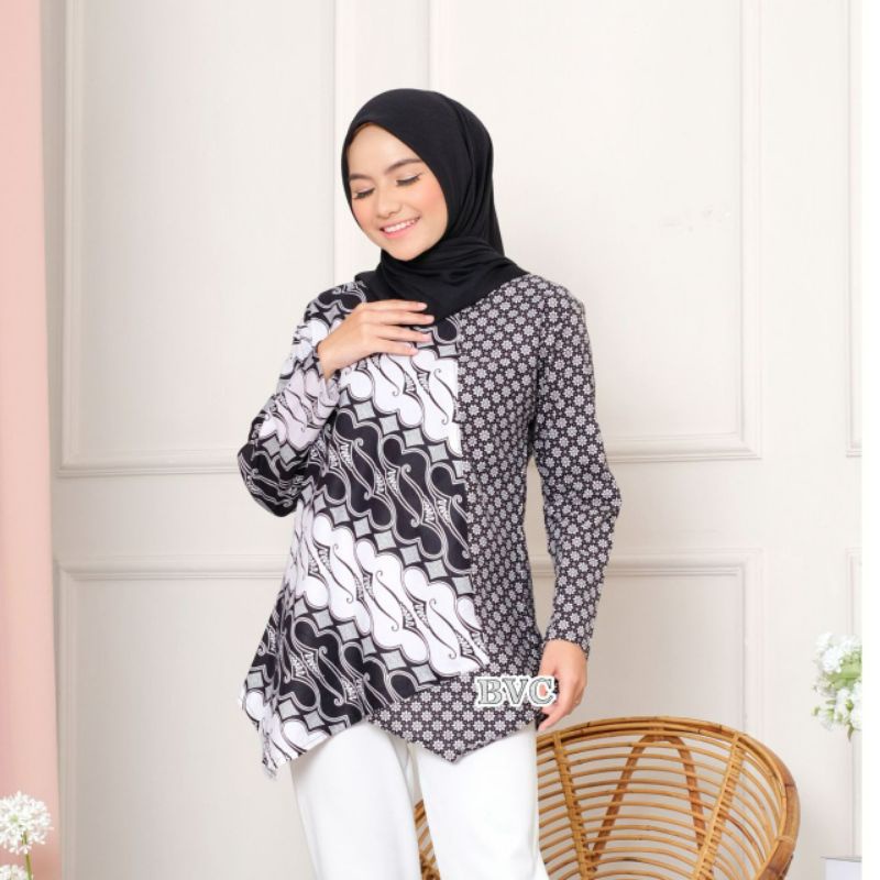 Batik wanita| Batik kerja wanita|Batik wanita modern| Baju batik wanita|Atasan batik wanita termurah shopee