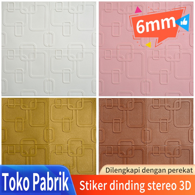 3D wallpaper high-end tiga dimensi geometris pola ruang tamu wallpaper stiker dinding 70X70 cm 6mm
