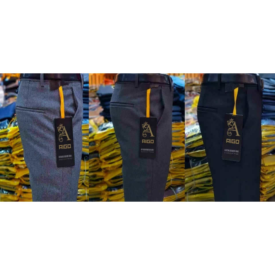 CELANA KANTOR PRIA SLIMFIT / CELANA BAHAN TERBARU / TERMURAH