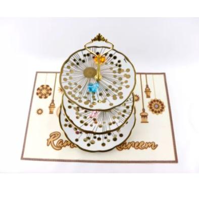 Promo besar--Keramik Piring Susun 3 dan Piring Susun 2 untuk tempat buah/ kue / permen / PIRING KERA