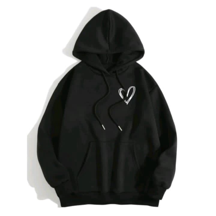 LOVE HOODIE SWEATER HOODIE WANITA BAHAN FLECEE