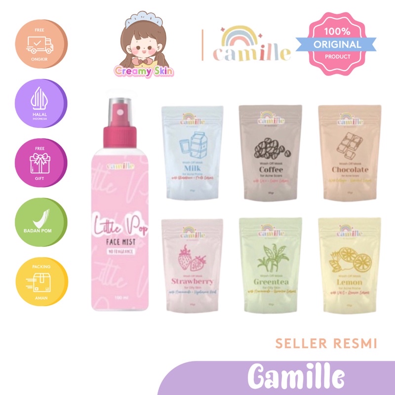 ✨ BPOM ✅ MASKER ORGANIK CAMILLE BEAUTY/ CAMILLE BEAUTE FACEMASK ex MYN BPOM✨