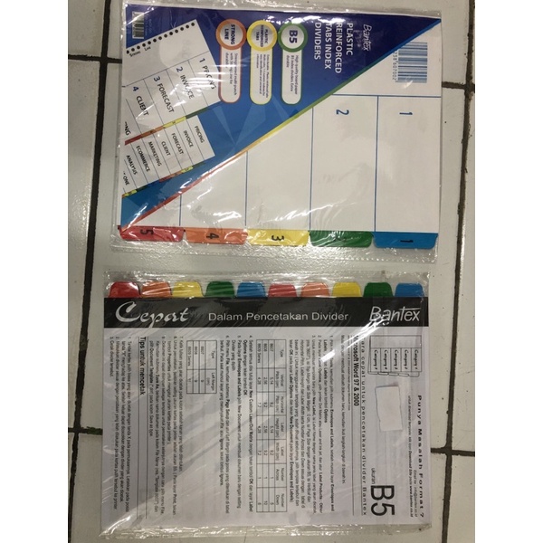 

plastik reinforced tabs 1-5 index b5