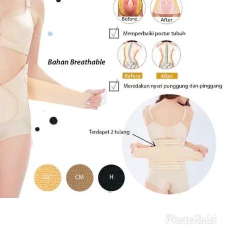 KORSET STAGEN BELT / KORSET PENGECIL PERUT SETELAH MELAHIRKAN - Cream, L bb dibawah 60