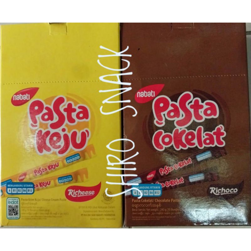 

Richeese pasta keju & pasta coklat box kemasan sachet isi 30 pcs.