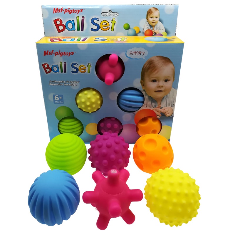 6pcs / Set Mainan Bola Bertekstur Untuk Melatih Indera Bayi