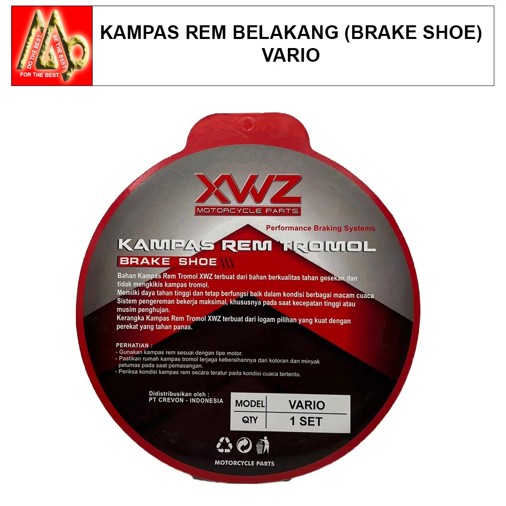 Vario / Kampas Rem Belakang (Brake Shoe) (Kain Rem Belakang) / XWZ