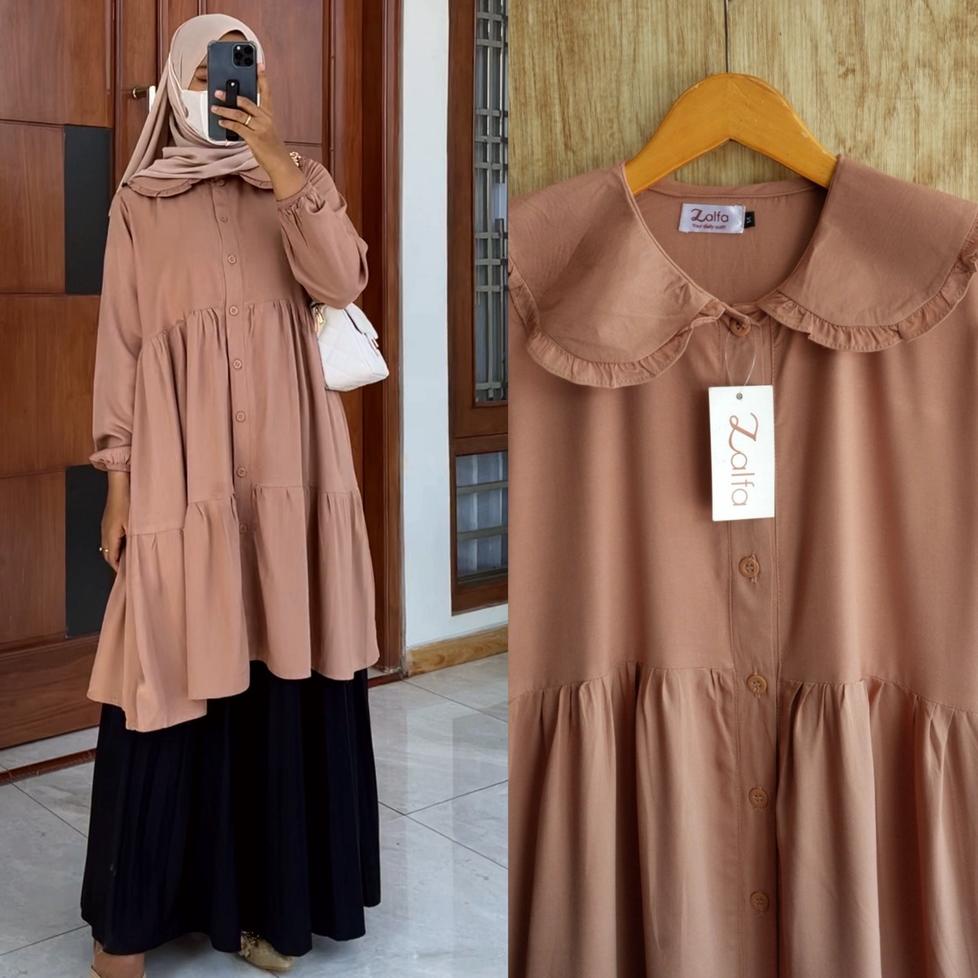 DANILLA tunik by ZALFA OUTFIT / tunik polos / tunik rayon • AC.18Oc22ғ
