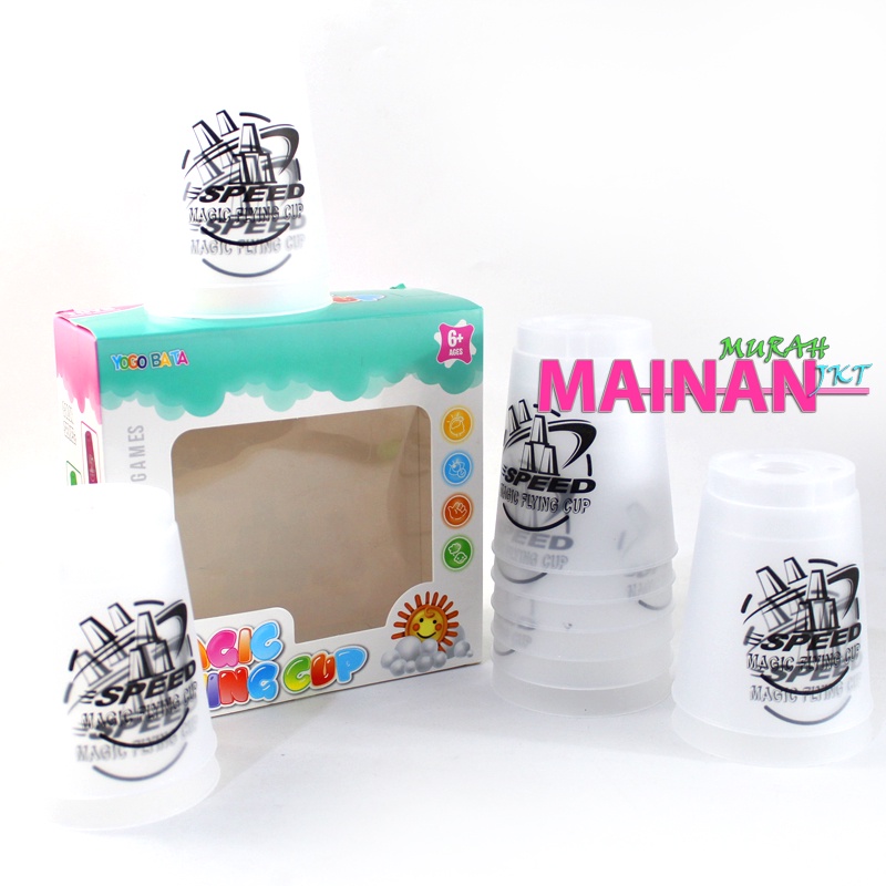 MAINANKEI MAINAN ANAK MURAH MAGIC FLYING CUP YG14 MAINAN ANAK GELAS SUSUN PIRAMIDA MAGIC CUP
