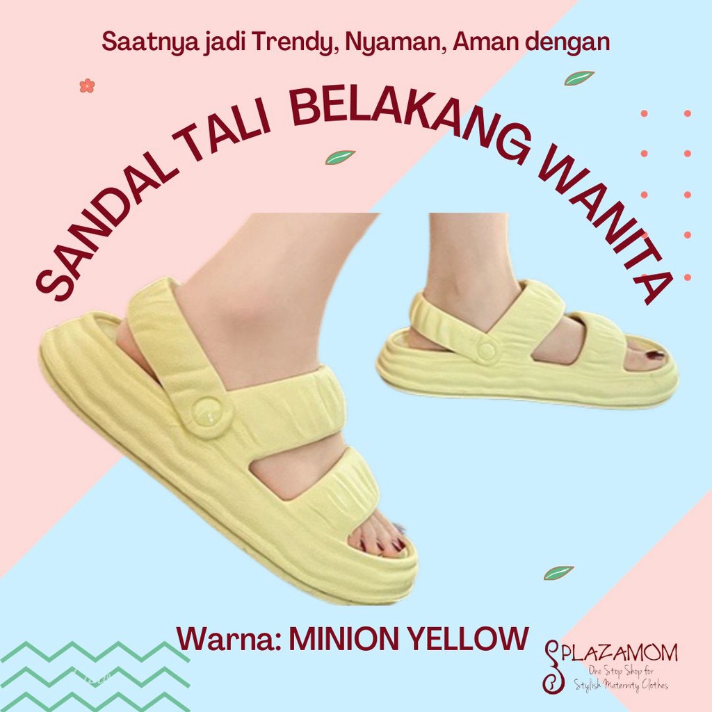 Sepatu sandal tali belakang EVA karet WANITA DEWASA jisoo slop selop sendal slippers ringan nyaman empuk trendy stylish kekinian model korea korean anti slip awet kualitas premium