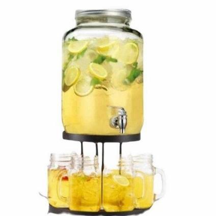 Dispenser Air Kaca + Gelas Minum