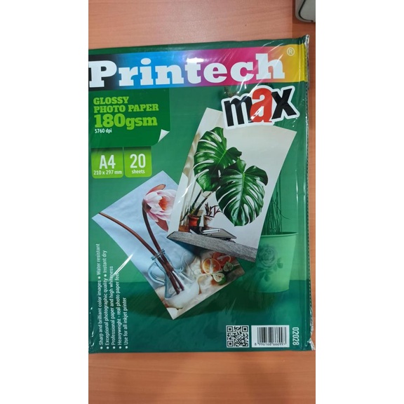 

Kertas Foto Glossy Photo Paper A4 180gsm Printech Glossy Max A4 180gsm