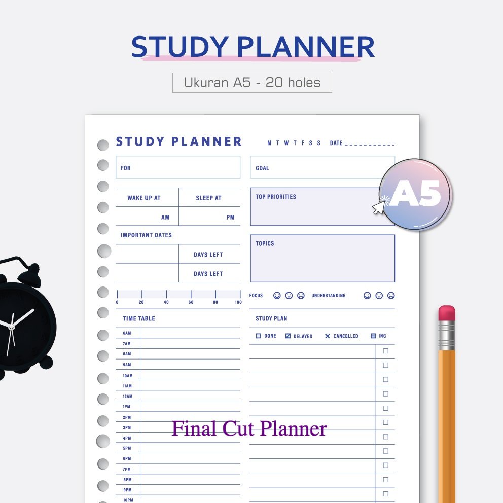 

Bukuqu Loose leaf A5 - L215 Study Planner Kertas Binder .