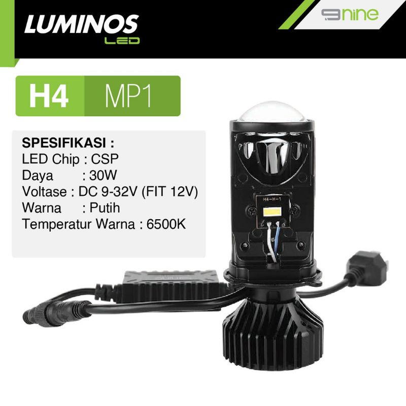 LAMPU LED UTAMA MOTOR MINI PROJECTOR MP1S MP1 30WATT 9NINE LUMINOS SUPER TERANG