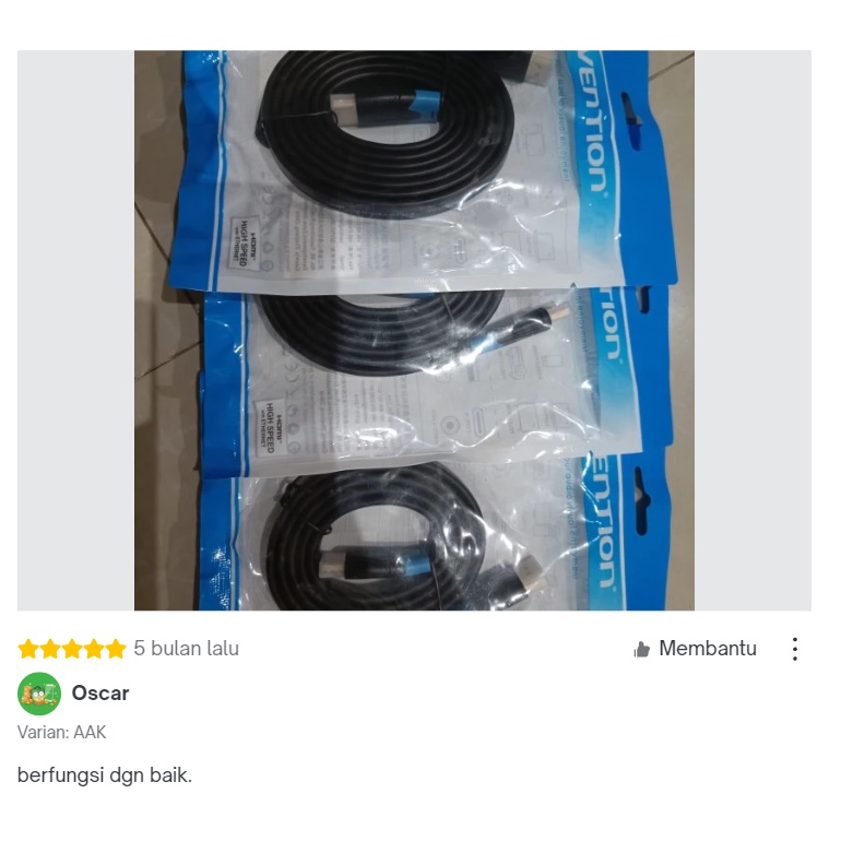 Vention Kabel Gold Plate HDMI Flat 2.0 4K Cable Male to Male 1.5m 2m