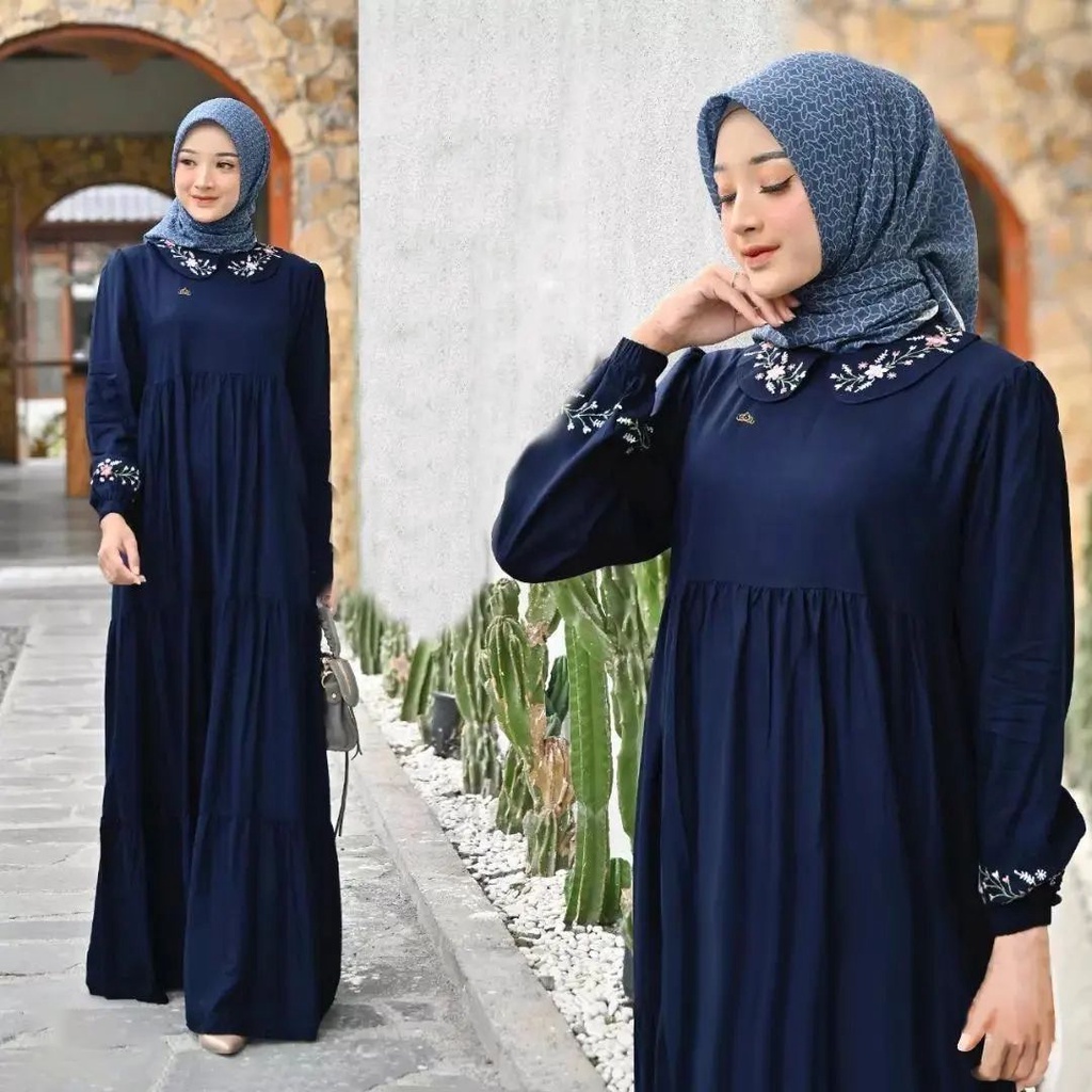 JENNA DRESS BAHAN SYAKILA APLIKASI BORDIR FIT XL LD 110 PB 137 / DRES CANTIK KEKINIAN / BAJU LEBARAN WANITA / PAKAIAN MUSLIMAH TERKINI 2022 / FASHION PEREMPUAN TERBARU 2023 / GAMIS KONDANGAN / WEDING DRESS VINTAGE / STYLE PESTA LEDIES