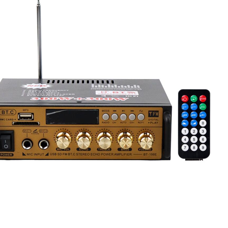 Ampli Bluetooth Amplifier Bluetooth Karaoke Home Theater Radio FM 600W