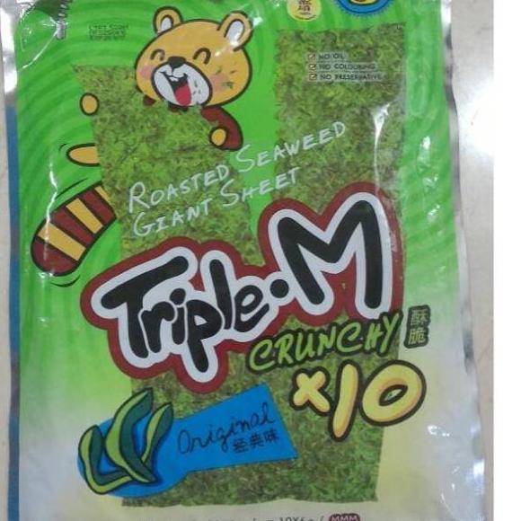 

BAYAR DITEMPAT✔️Triple M Roasted Seaweed Giant Sheet Original isi 9|SQ8