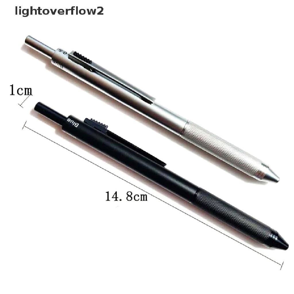 (lightoverflow2) 4 In 1 Pulpen / Bolpoin Metal 3 Warna Untuk Sekolah / Kantor