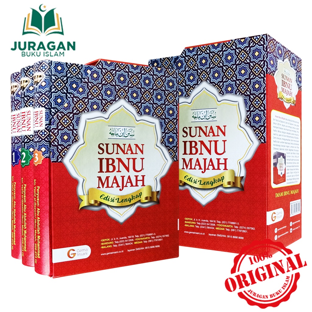 BUKU Terjemah Sunan Ibnu Majah SET (Jilid 1-3) Tanpa BOX - Gema Insani