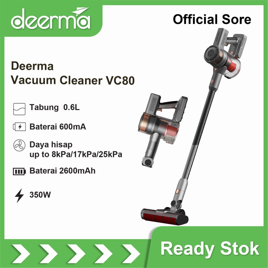 Deerma VC80 Vacuum Cleaner Wireless 25kPa - Garansi Resmi