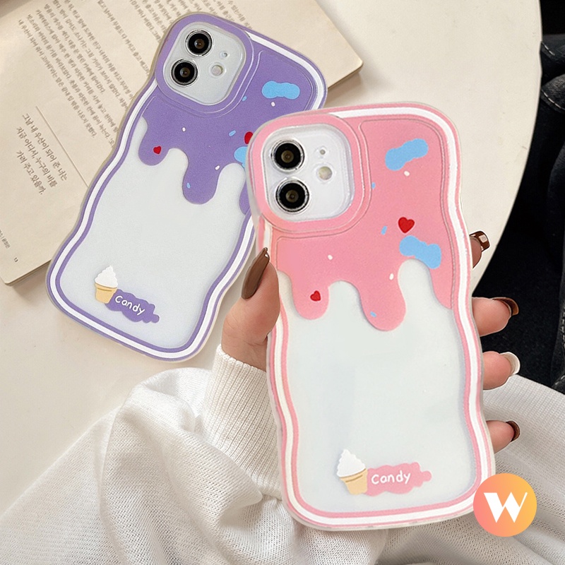 Soft Case TPU Transparan Gelombang Warna-Warni Permen Untuk Oppo A15 A7 A5s A16s A12 A3s A16 A57 2022 A54 A12E A11K A15s A53 A33 2020 A35 A32