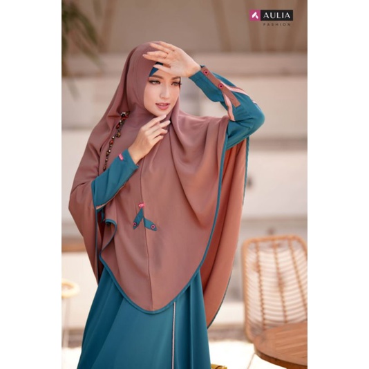 Set Gamis Aulia ZEELA TROPICAL BLUE